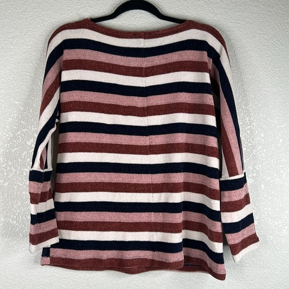 Chenault Chenille Super Soft Multi-Colored Stripe Sweater Size Medium - Picture 4 of 6